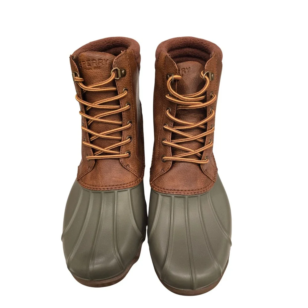 Sperry Avenue Duck Synth Boots Mens 12 Tan Olive Water Resistant STS23429